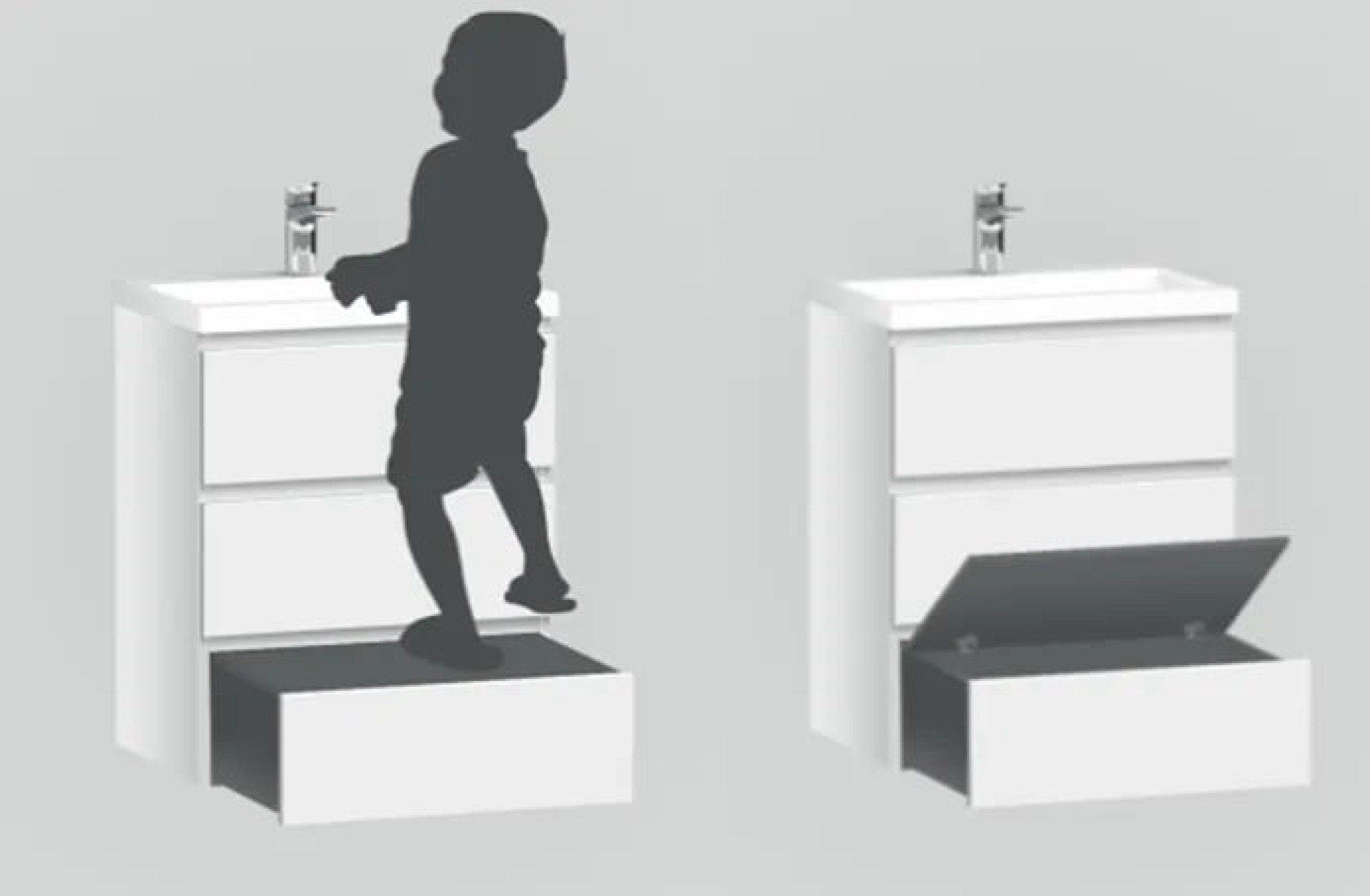 Мебель для ванных комнат AM.PM Тумба под умывальник Gem S 60 M91FSX0602WG (белый) фото-8 Мебель для ванных комнат AM.PM Тумба под умывальник Gem S 60 M91FSX0602WG (белый) фото-8