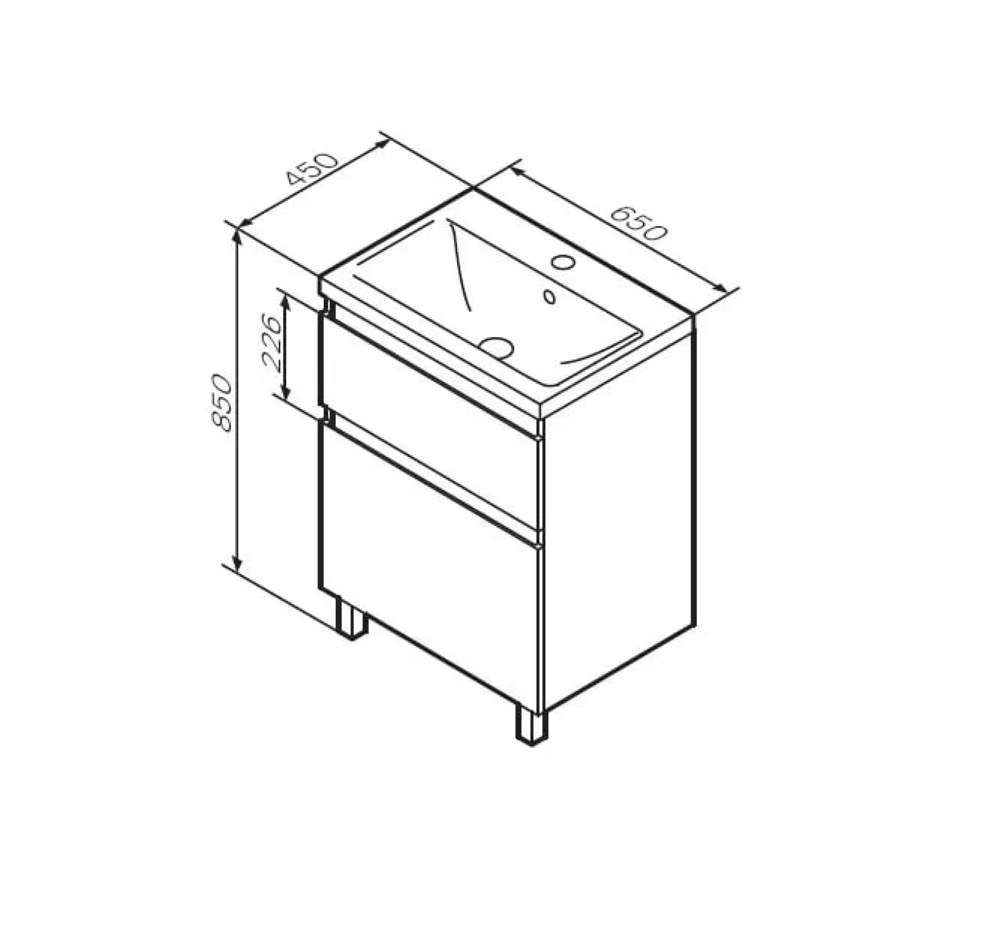 Мебель для ванных комнат AM.PM Тумба под умывальник X-Joy M85AFSX0652WG фото-7