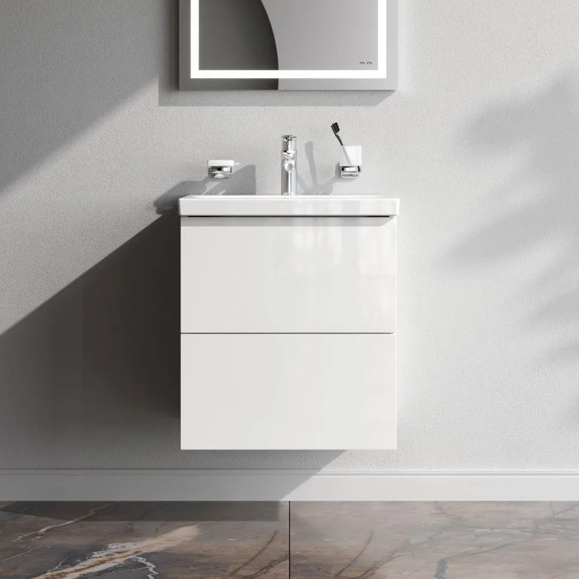 Мебель для ванных комнат AM.PM Тумба под умывальник Gem 50 см M90FHX0502WG фото-8