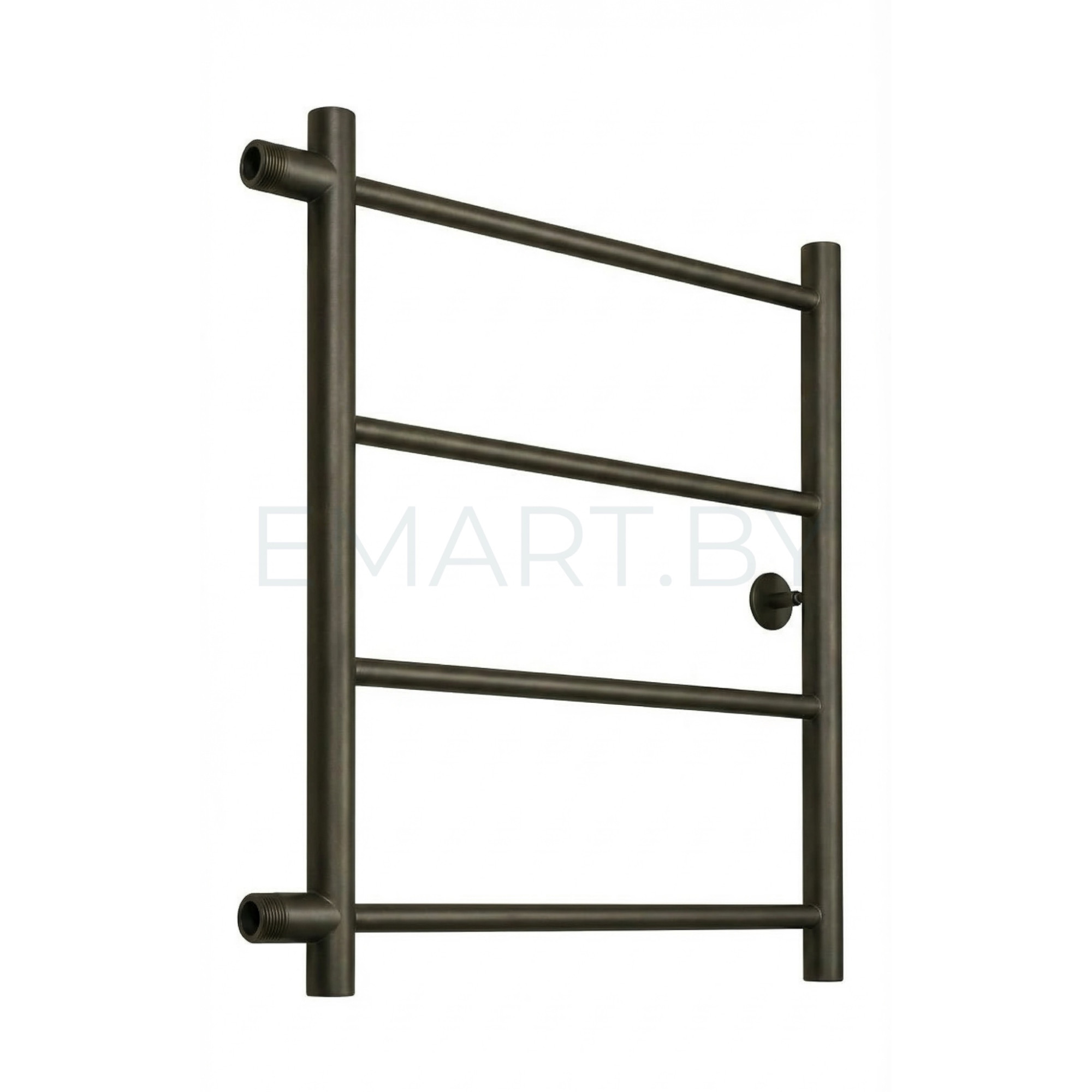 Полотенцесушитель Ростела Виктория боковое подключение 1" 4 перекладины 60 см Оружейная сталь Титан - фото1