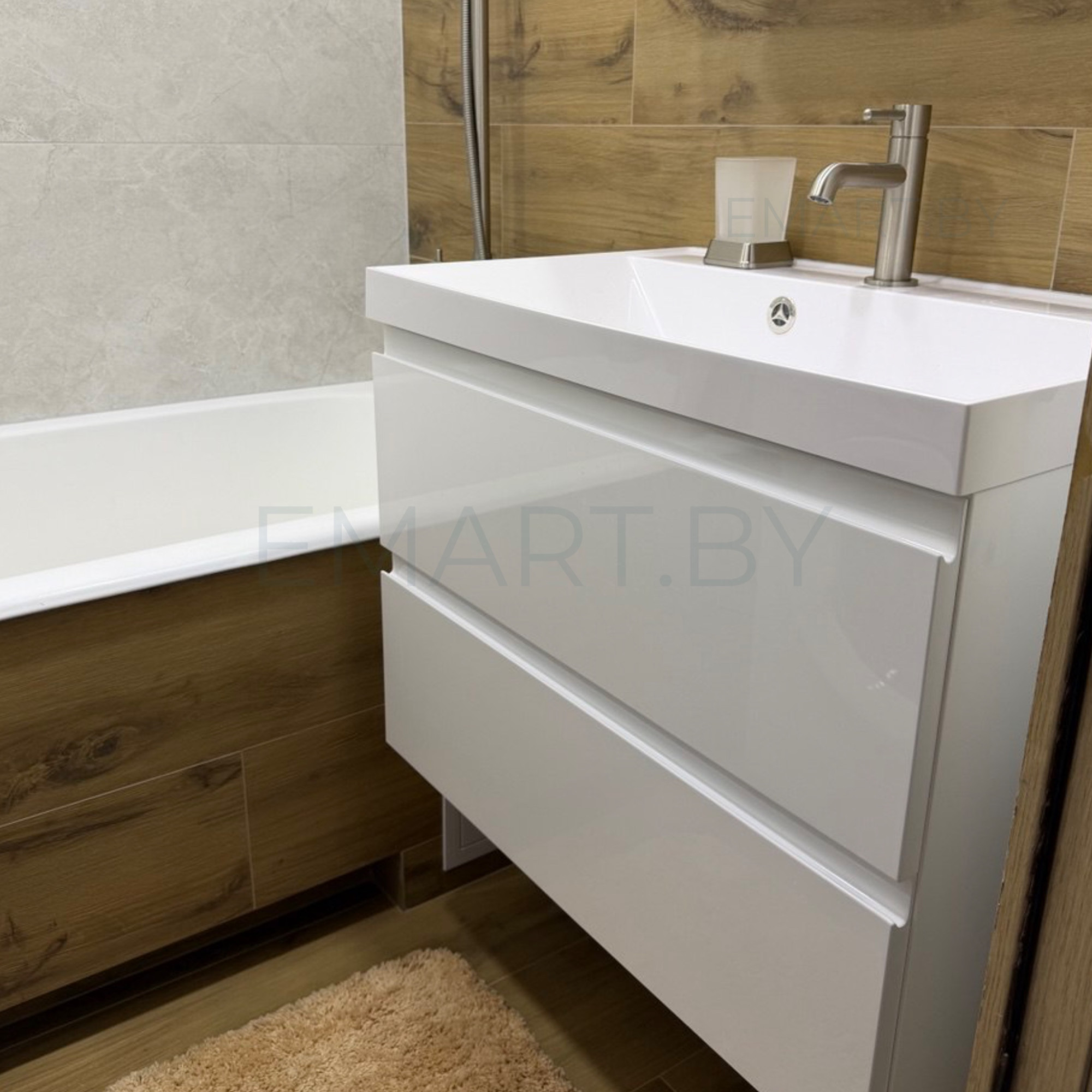 Тумба подвесная Vela Мира 70П под Classica (белый глянец) TU271001 фото-3