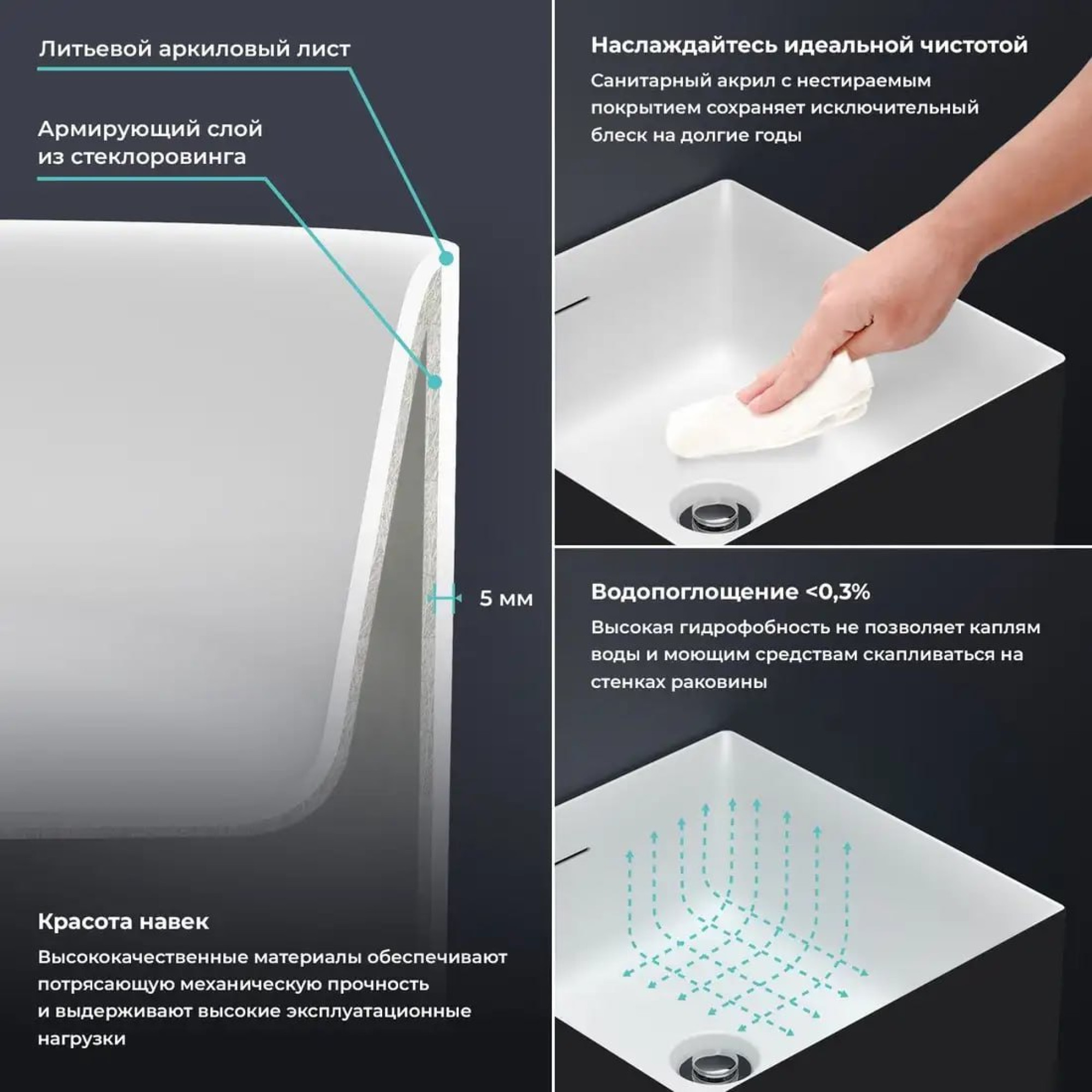 Умывальник Wellsee Pure BY Wellsee 230713000 (отдельностоящий, без отверстия под смеситель, матовый черный/глянцевый белый) фото-4