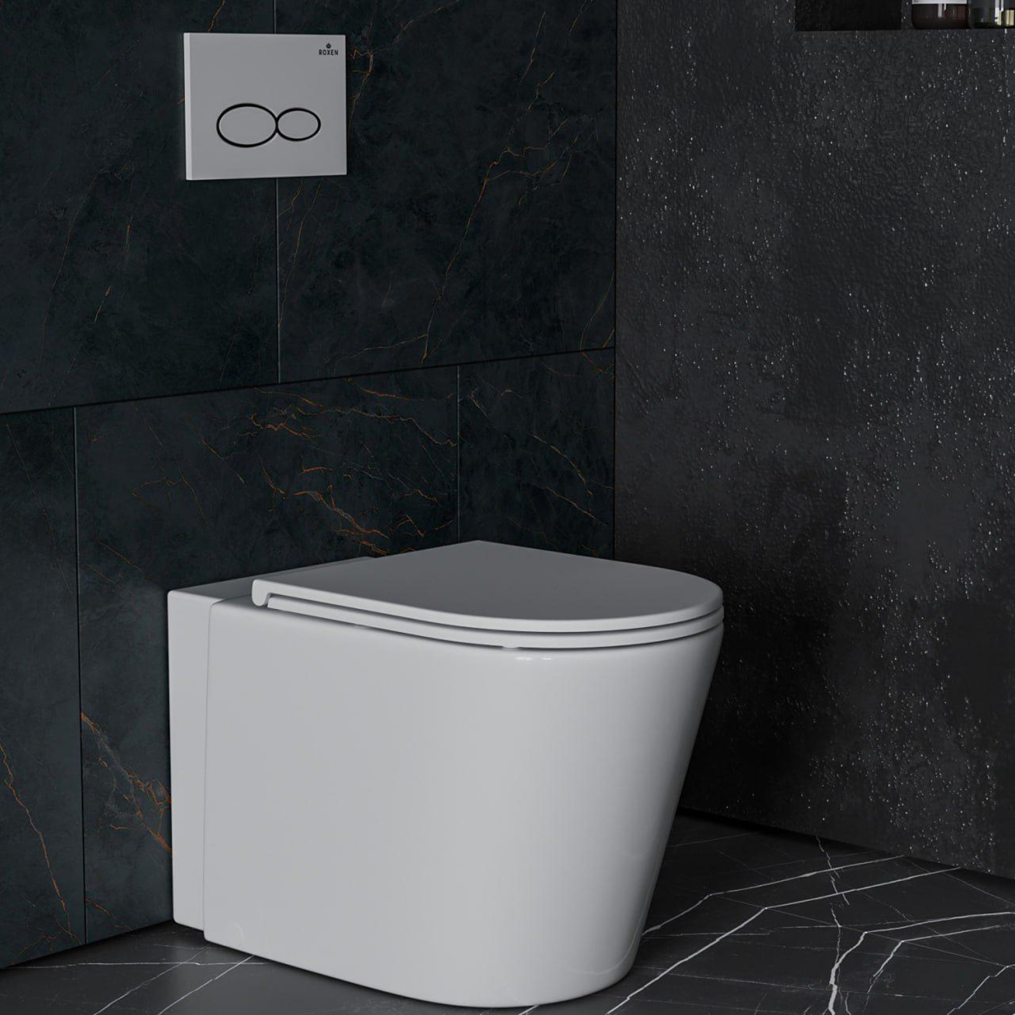 Унитаз приставной Roxen Antares в комплекте с инсталляцией Attach 5 в 1 966869 (кнопка: белый глянец с хромированной окантовкой клавиш) фото-2