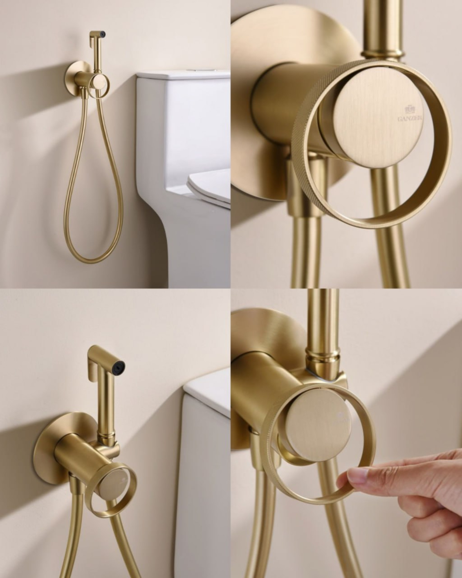 Комплект смесителей Vieir #19 и полотенцесушитель Ростела в золотом цвете Vieir 19162-S Vieir 19112-S Vieir 19157-S Ростела 50 на 80 см фото-9