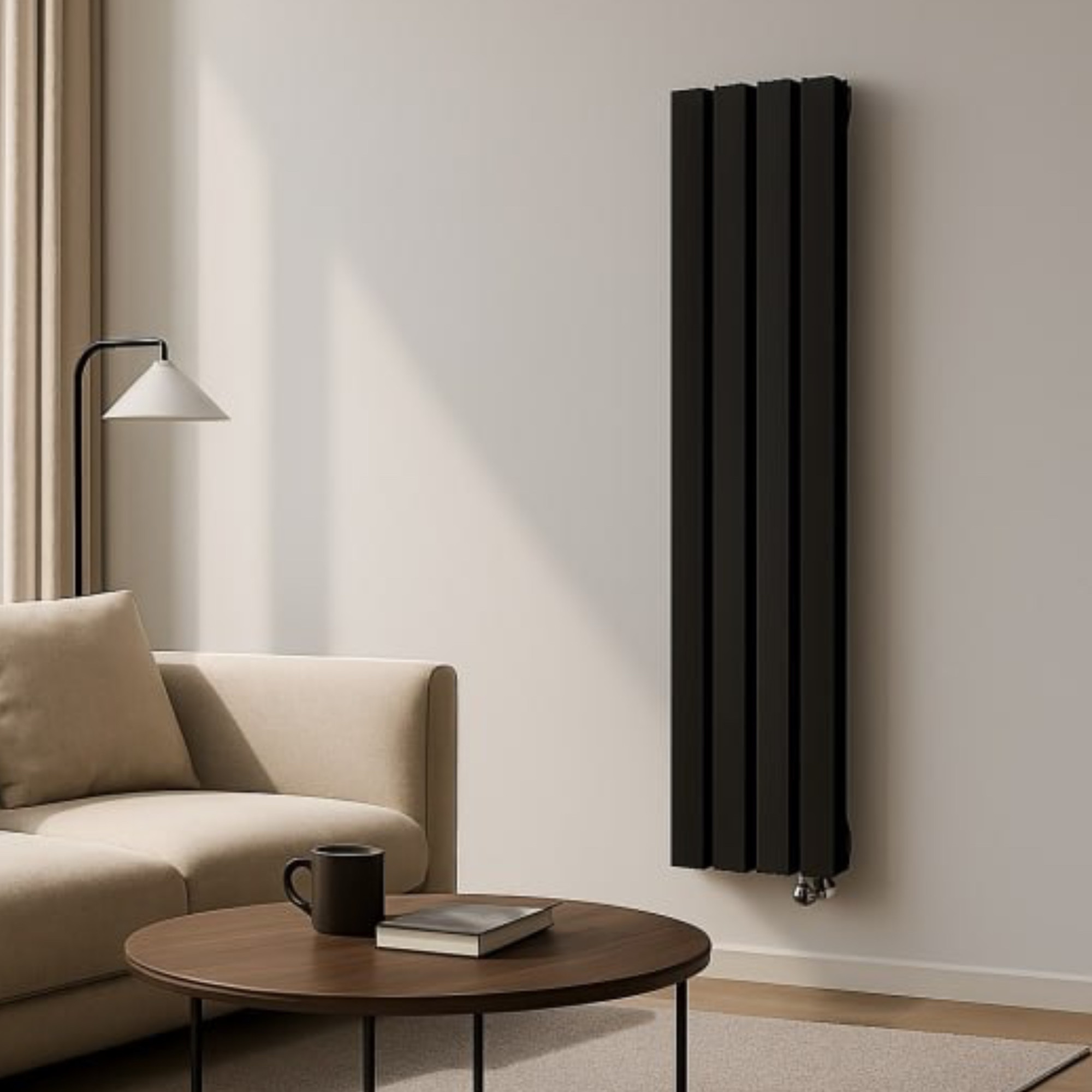 Стальной трубчатый радиатор Ростела Flat 4 270х1750 (черный муар) фото-2