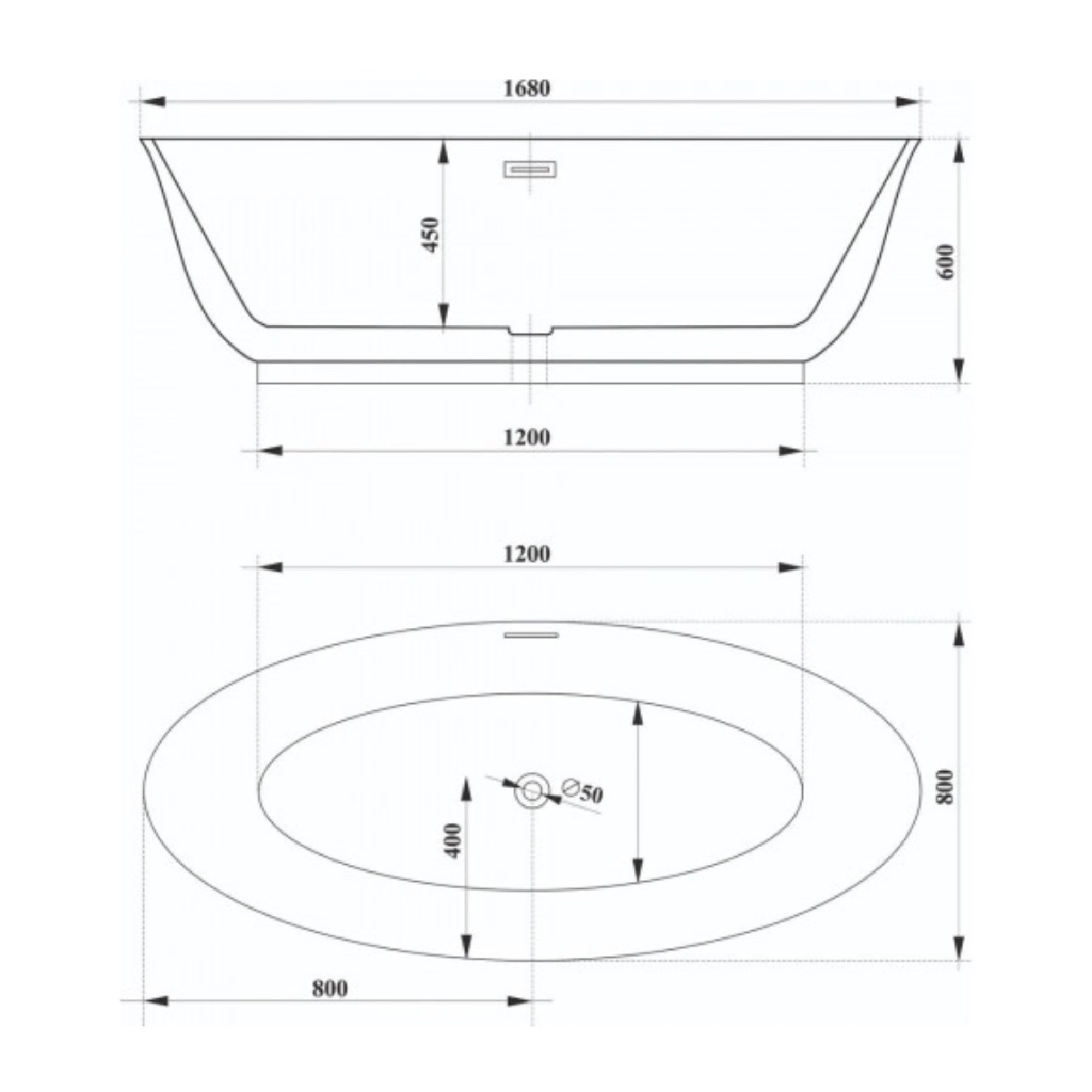 Ванна Cerutti Spa Greta170 СТ10516 1700x800x600 фото-2