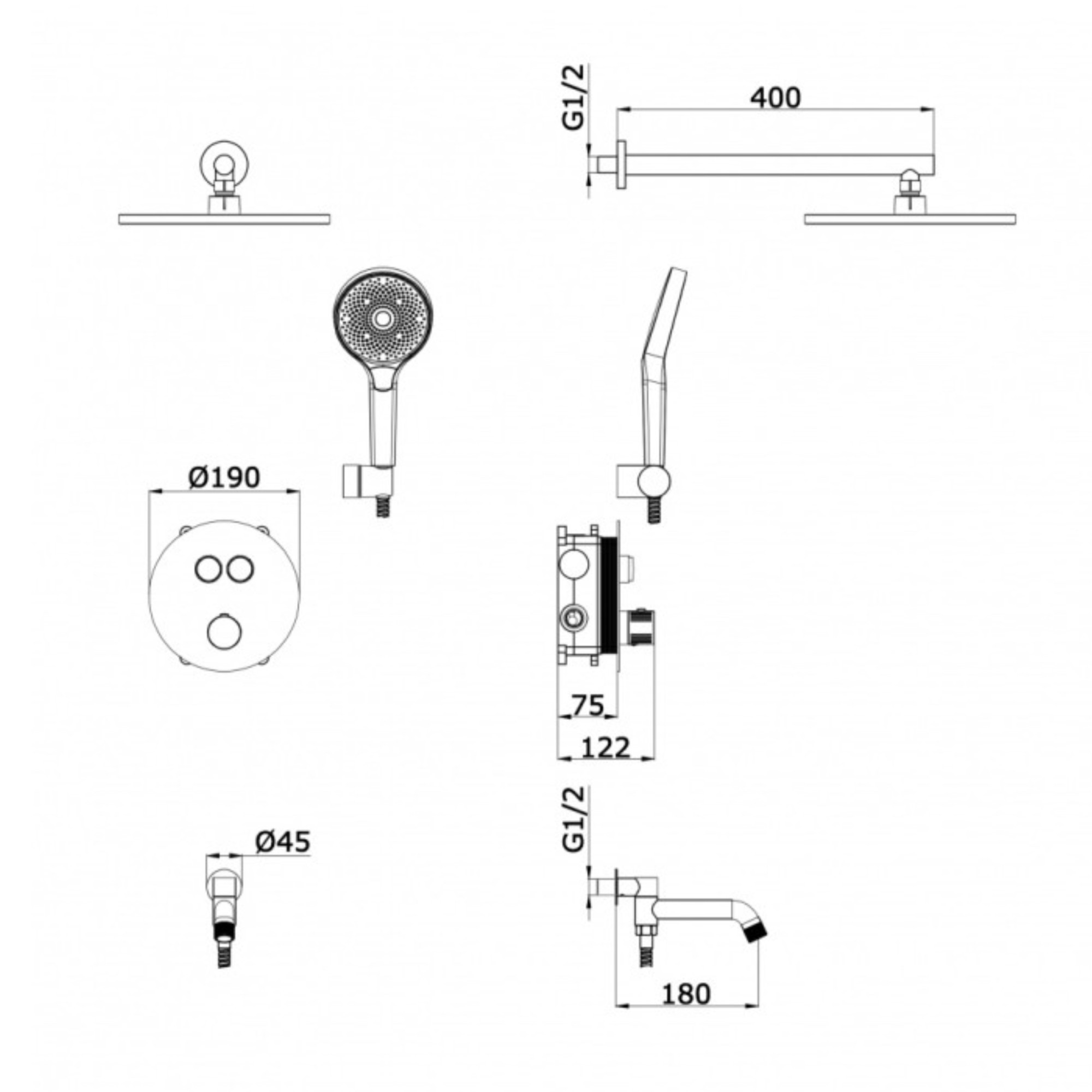 Душевая система  Vieir V25005-3S фото-2