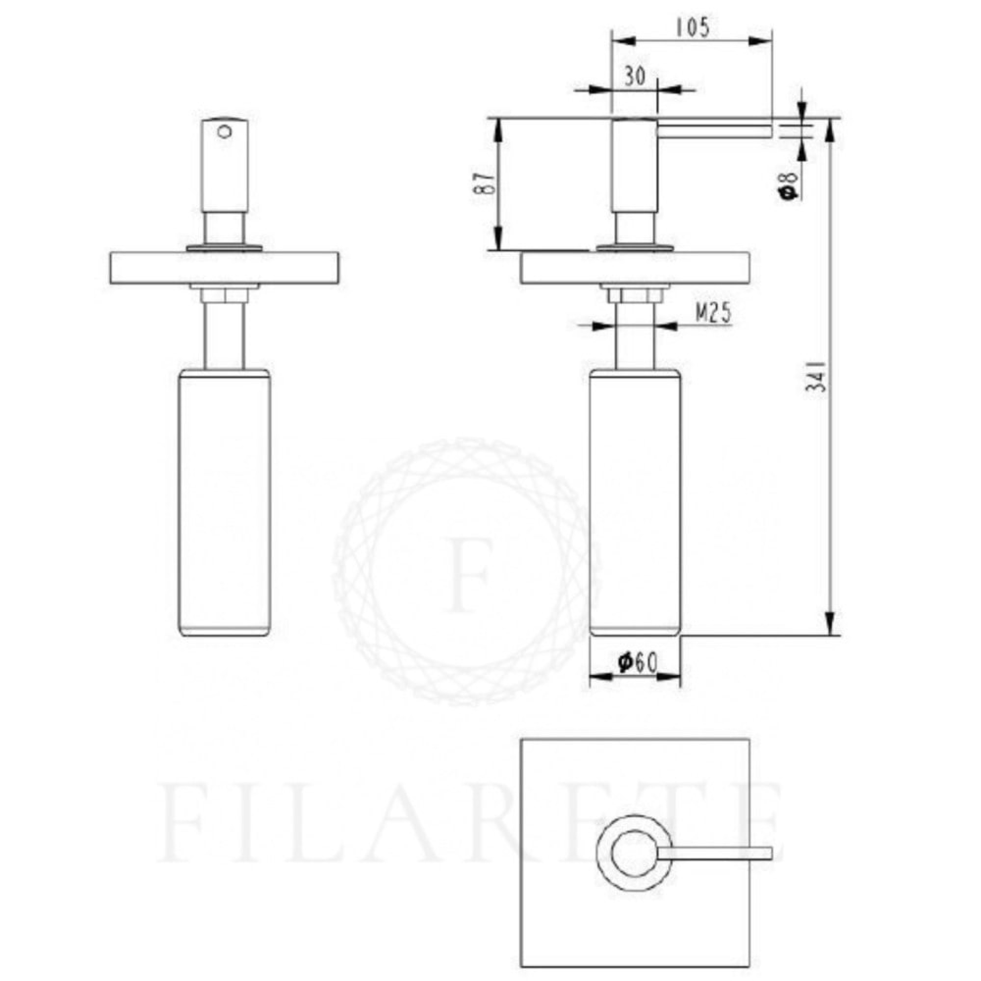 Дозатор для моющего средства Filarete FA020 (никель) фото-5