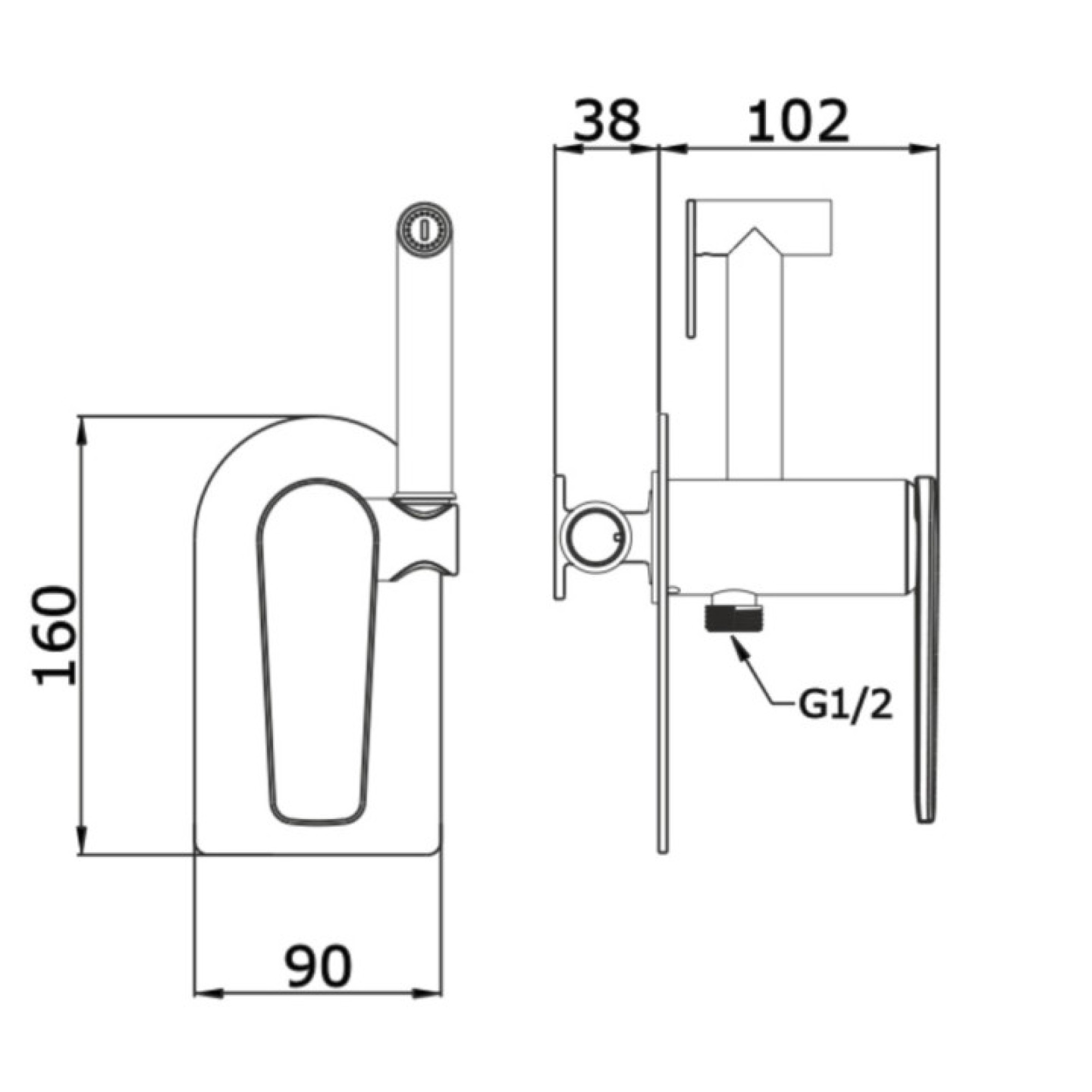 Смеситель с лейкой для биде Ganzer GZ02157-S фото-3