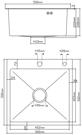 Кухонная мойка Fmark 5050 графит фото-6