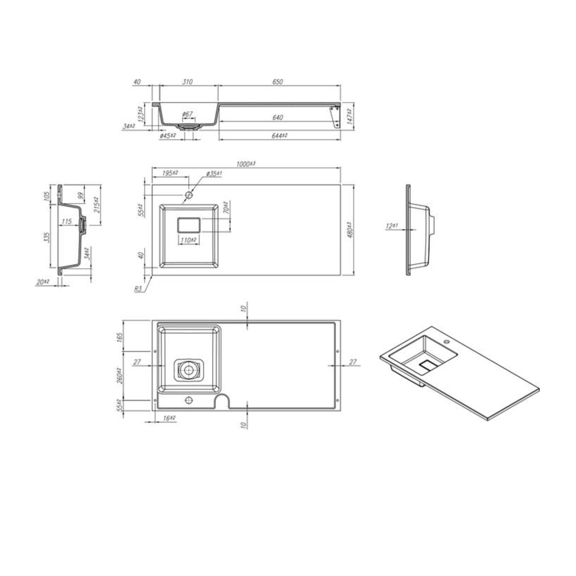 Умывальник Roxen Faber 100L 30010100L-W фото-2