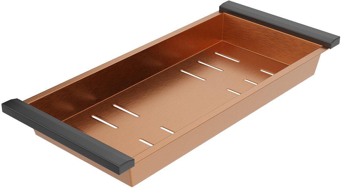 Кухонная мойка Roxen Simple 560220-60BR-GR бронза/текстурная PVD покрытие (с коландером и дозатором) фото-6