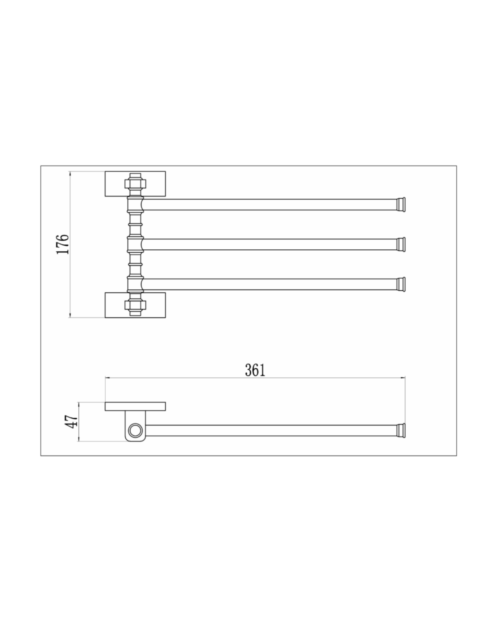 Комплект Ganzer #GZ03 Душевая система Ganzer 03162-S Смеситель Ganzer 03111-S полотенцедержатель 88013-S фото-6