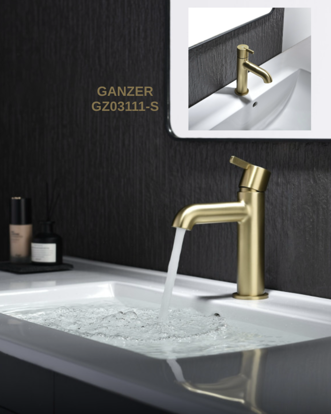 Комплект Ganzer #GZ03 Душевая система Ganzer 03162-S Смеситель Ganzer 03111-S полотенцедержатель 88013-S фото-3