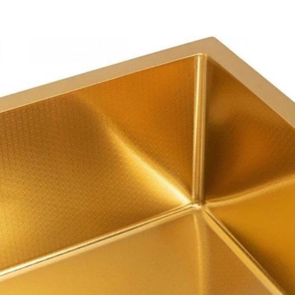 Кухонная мойка ALLBA 600x500 Gold Decor (коландер, дозатор) фото-3