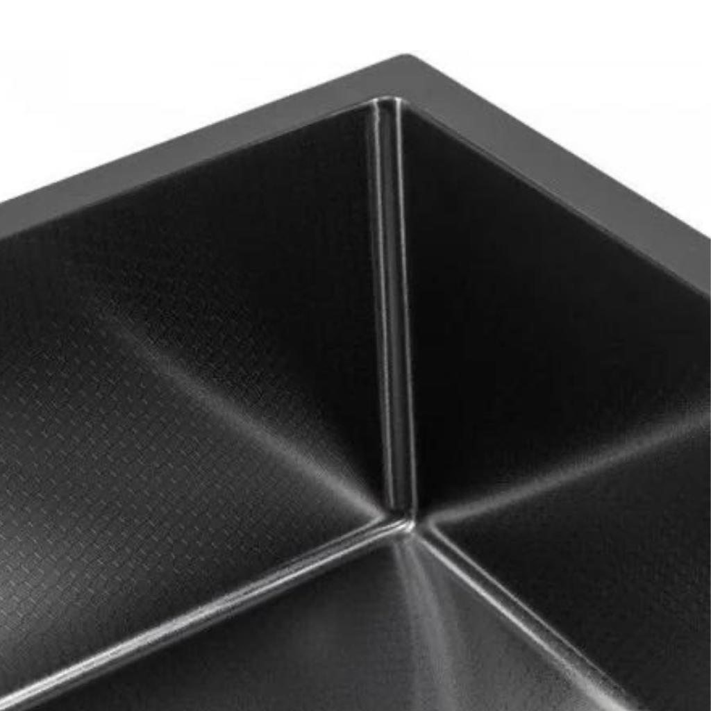 Кухонная мойка ALLBA 600x500 Black PVD Decor (коландер, дозатор) фото-4