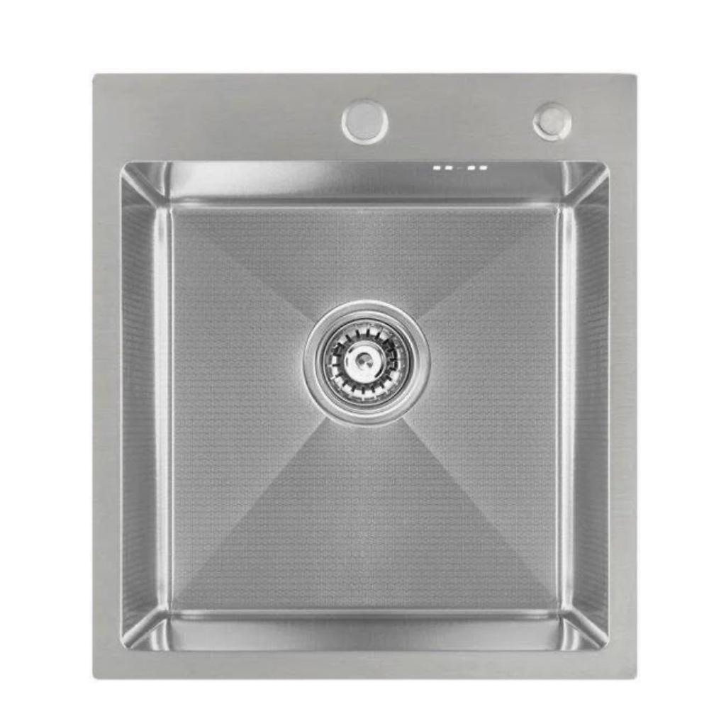 Кухонная мойка ALLBA 450x500 Satin Decor (коландер, дозатор) фото-2