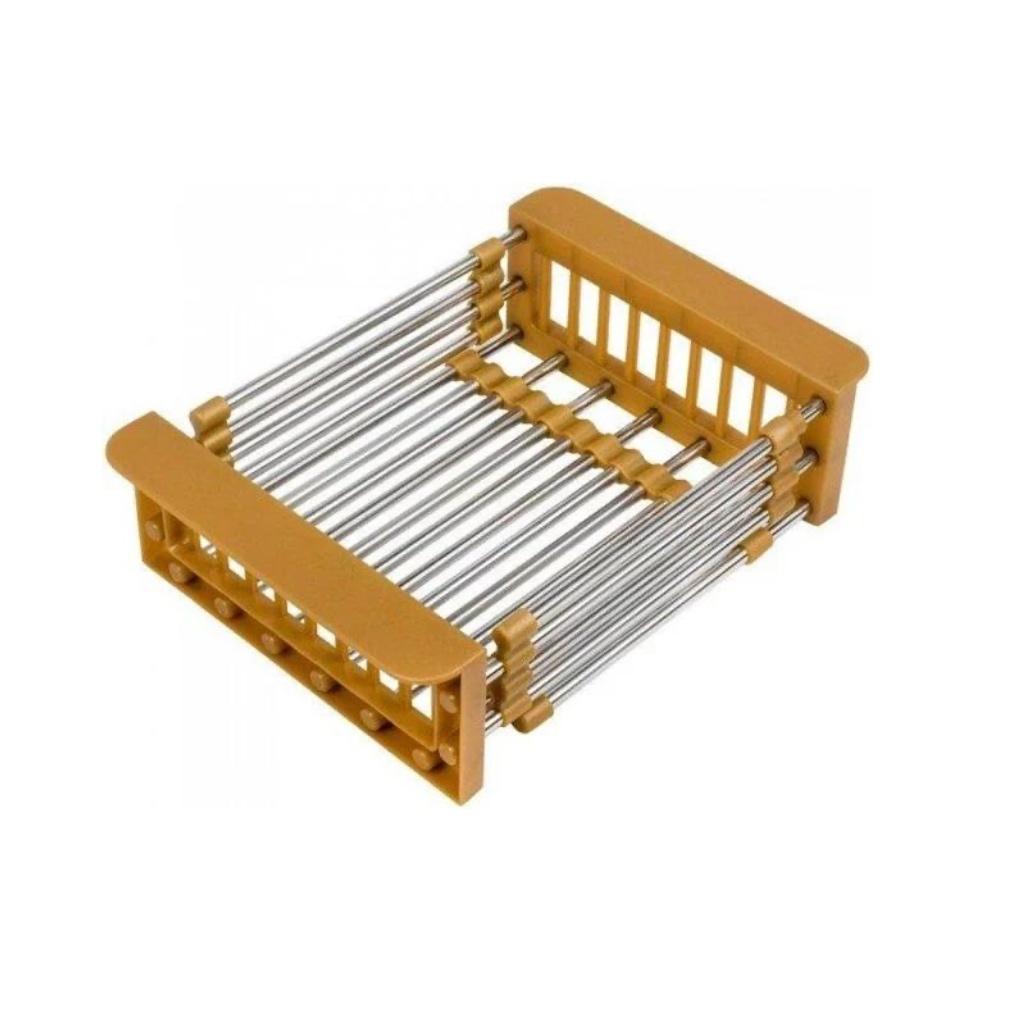 Кухонная мойка ALLBA 550x500 Gold PVD Decor (коландер, дозатор) фото-4