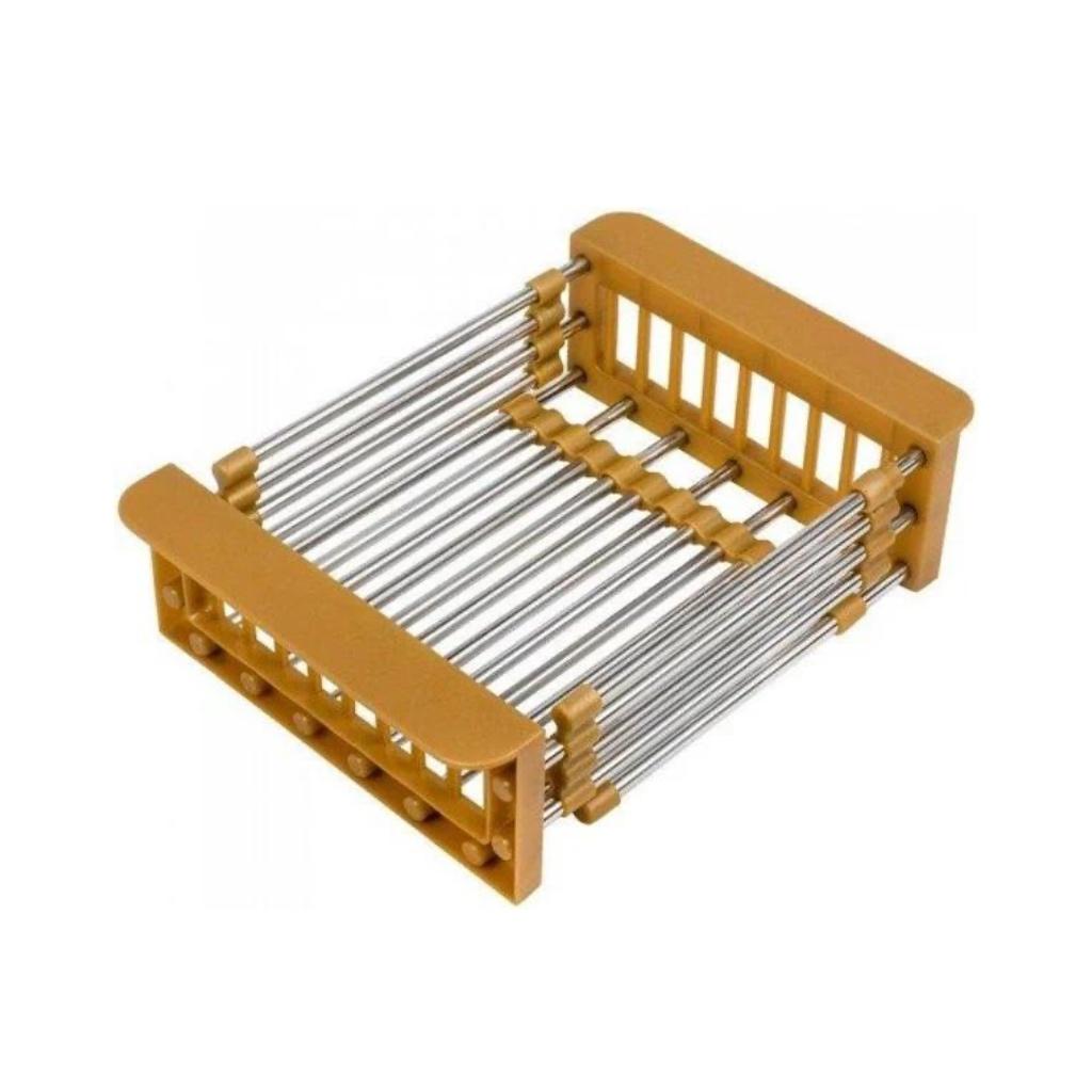 Кухонная мойка ALLBA 500x500 Gold PVD Decor (коландер, дозатор) фото-4