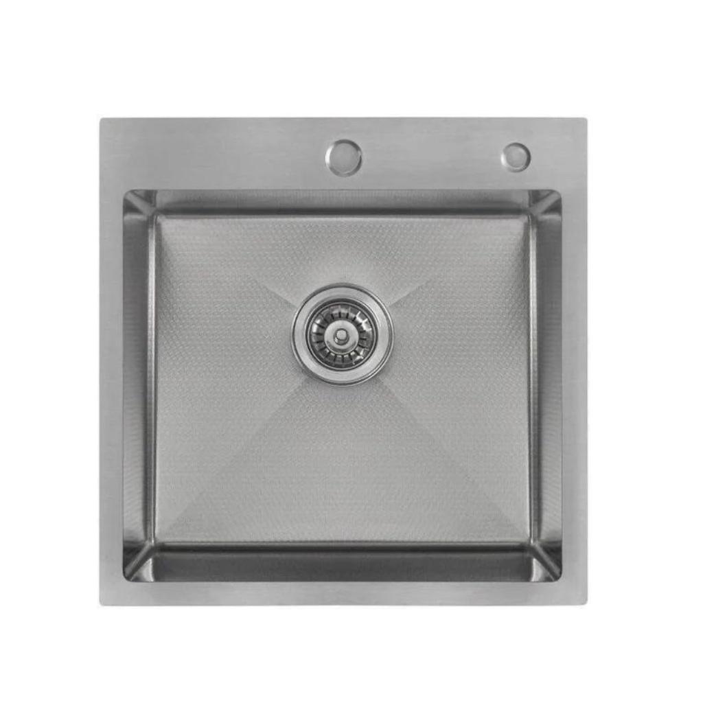Кухонная мойка ALLBA 500x500 Satin Decor (коландер, дозатор) фото-3