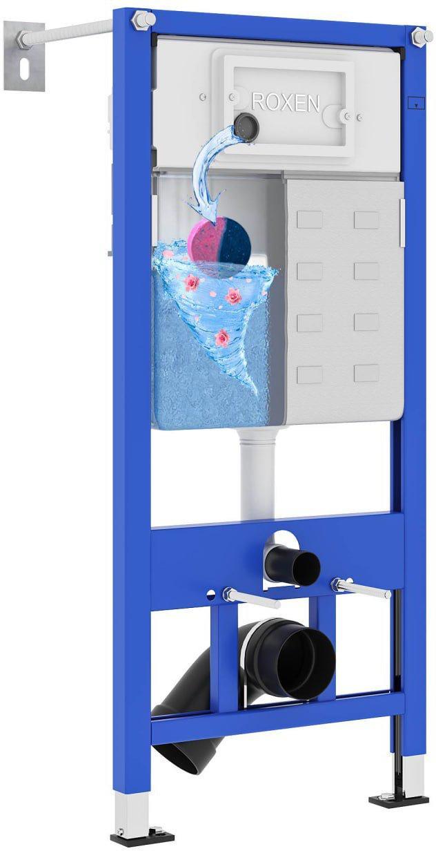 Унитаз подвесной Roxen Royal Matt в комплекте с инсталляцией StounFix Dual Fresh 6 в 1 968245 (кнопка: хром глянцевый) фото-10