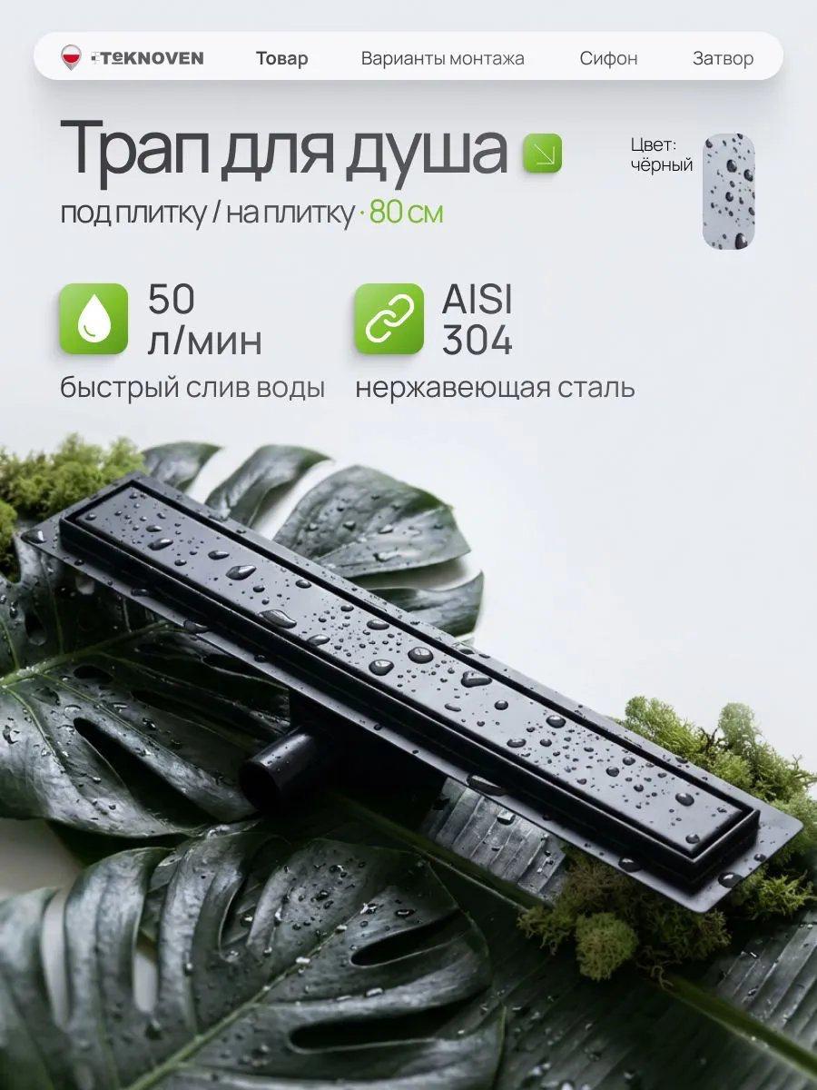Трап/канал Teknoven TN7D80CZ 800x70 (черный) Трап/канал Teknoven TN7D80CZ 800x70 (черный)
