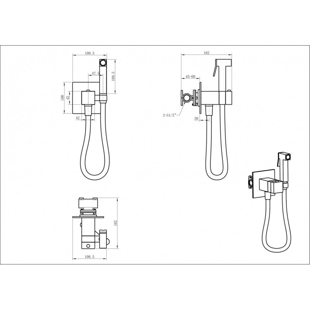 Гигиенический душ Filarete Fing FL104 (никель) фото-3
