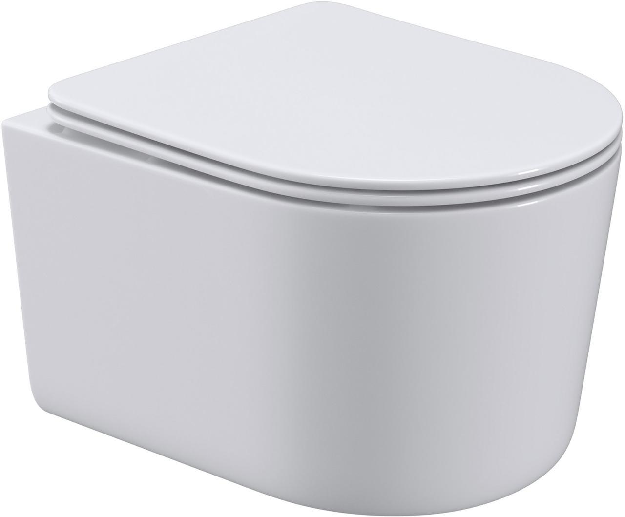 Унитаз подвесной Roxen Simple Compact в комплекте с инсталляцией StounFix Dual Fresh 6 в 1 868597 (кнопка: оружейная сталь матовая) фото-2