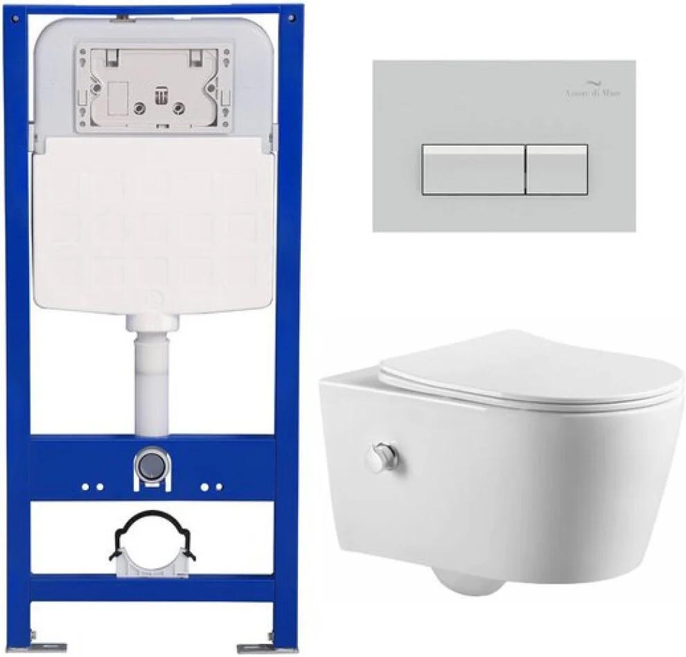 Унитаз подвесной Amore di Mare Temo Bidet P322X + QuickFit 50114 + кнопка 404CH - фото1 Унитаз подвесной Amore di Mare Temo Bidet P322X + QuickFit 50114 + кнопка 404CH - фото1
