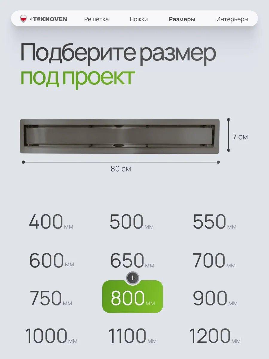 Трап/канал Teknoven TN7D90CH 900x70 (хром) фото-4