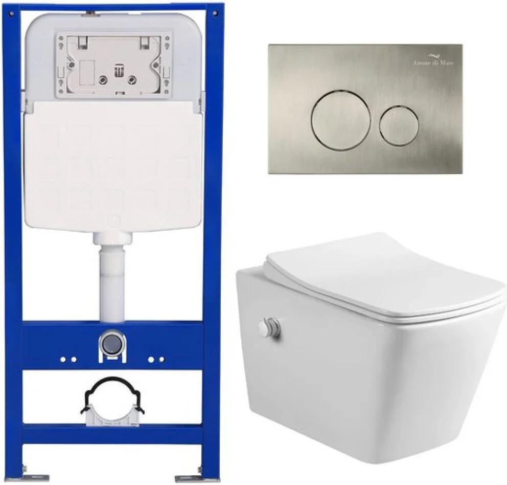 Унитаз подвесной Amore di Mare Garda Bidet P310X + QuickFit 50114 + кнопка 303BN - фото1 Унитаз подвесной Amore di Mare Garda Bidet P310X + QuickFit 50114 + кнопка 303BN - фото1