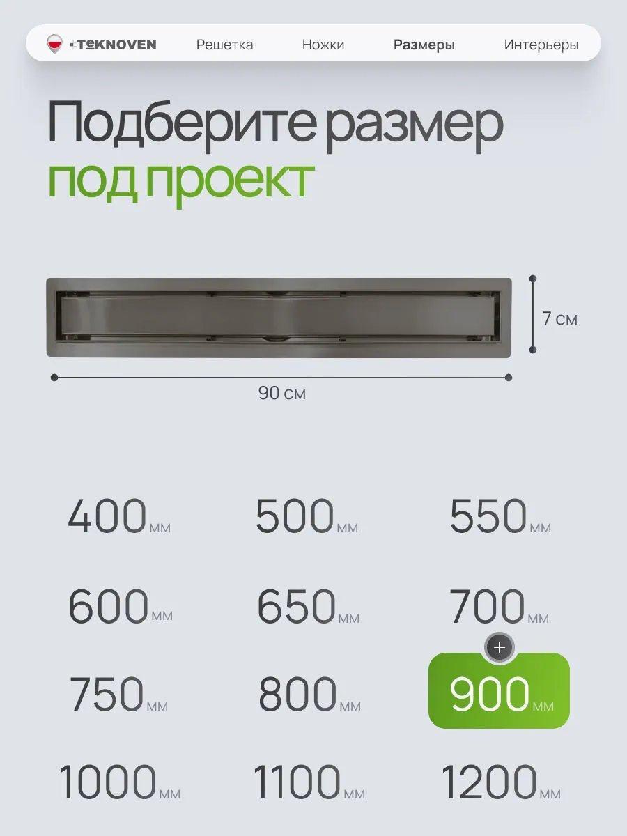 Трап/канал Teknoven TN7D90GM 900x70 (оружейная сталь) фото-4