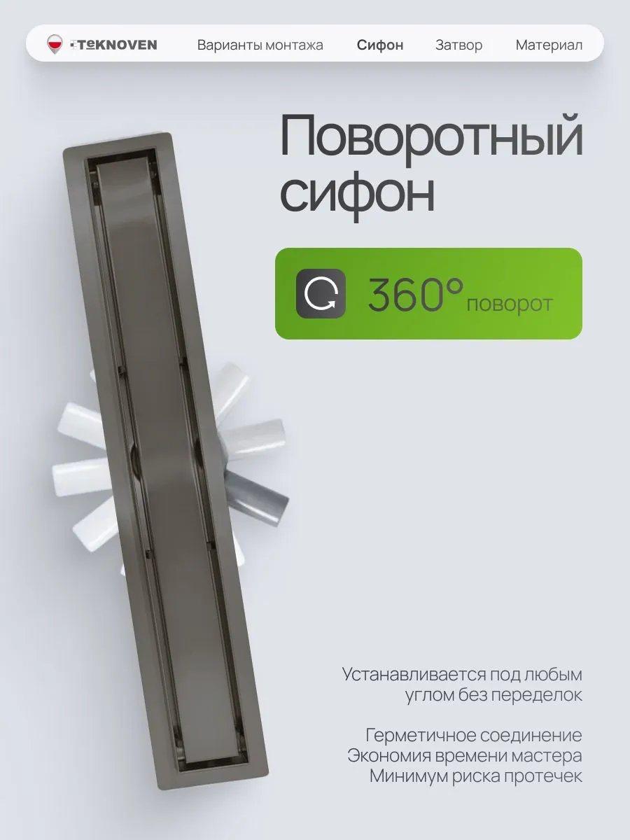 Трап/канал Teknoven TN7D90GM 900x70 (оружейная сталь) фото-7