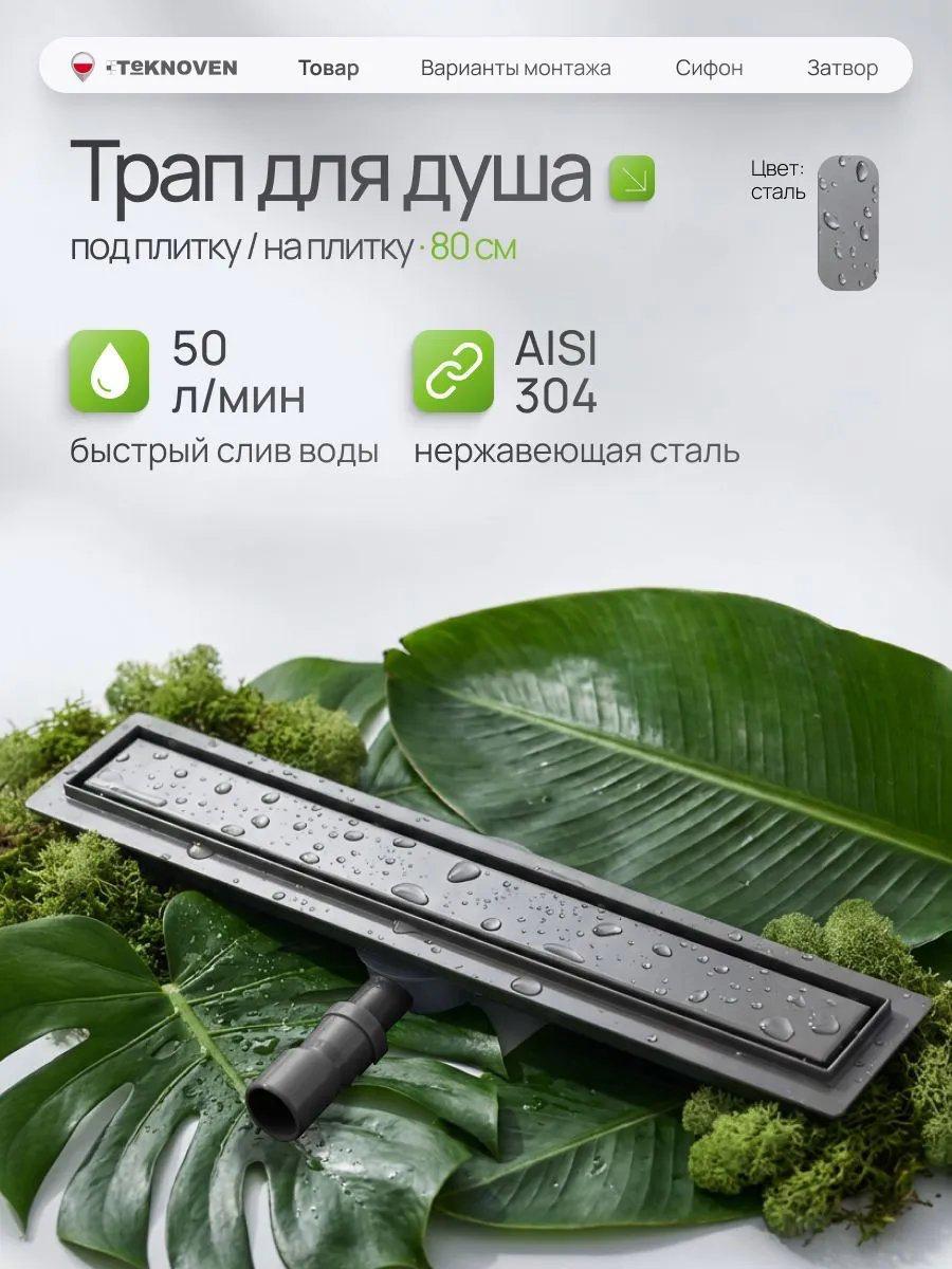 Трап/канал Teknoven TN7D80GM 800x70 (оружейная сталь) Трап/канал Teknoven TN7D80GM 800x70 (оружейная сталь)