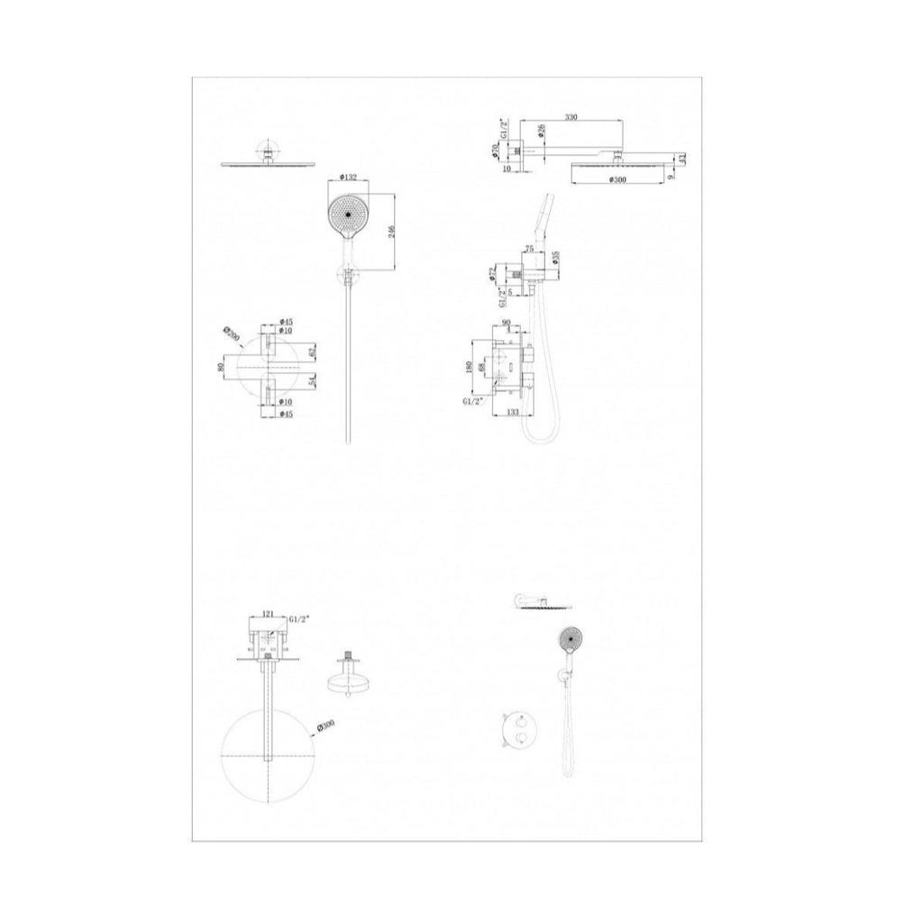 Душевая система  Filarete Roun FL1053 (никель) фото-3