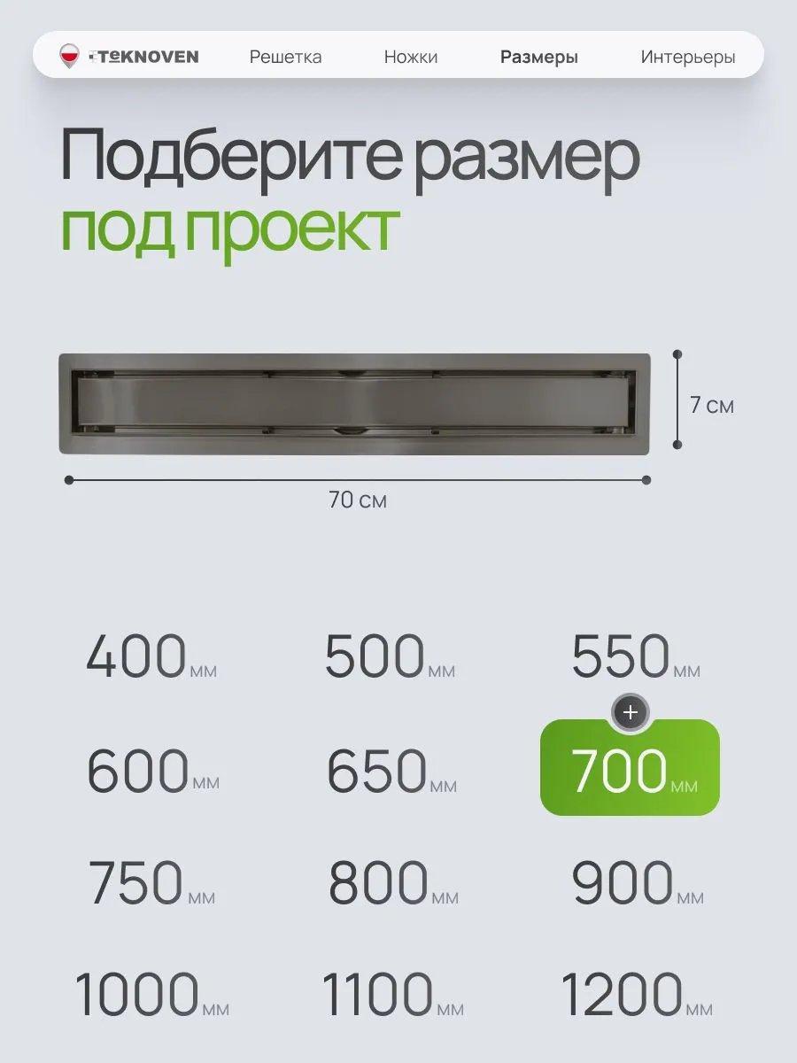 Трап/канал Teknoven TN7D70GM 700x70 (оружейная сталь) фото-2