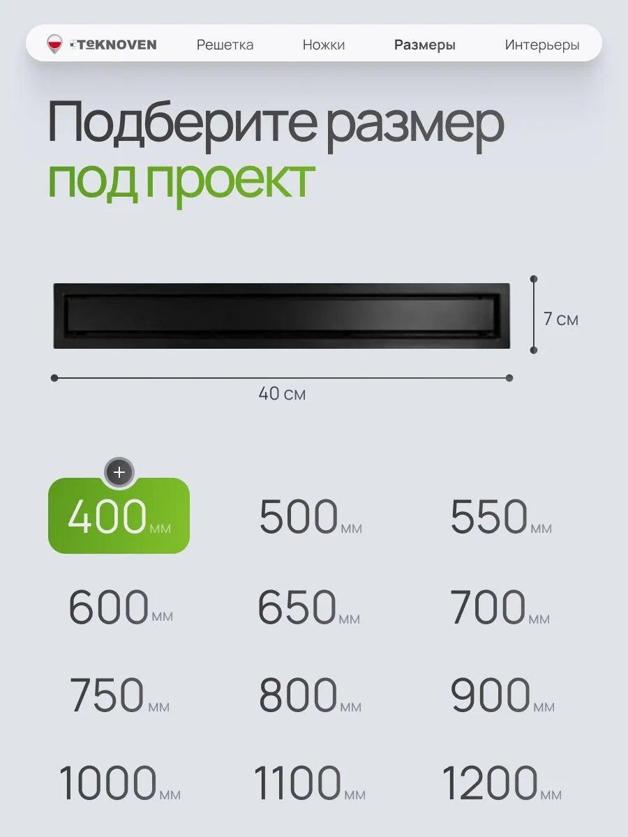 Трап/канал Teknoven TN7D40CZ 400x70 (черный) фото-4
