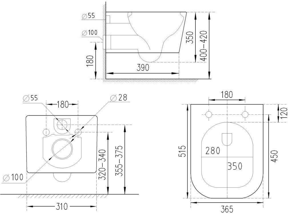 Унитаз подвесной Roxen Cube Tornado в комплекте с инсталляцией StounFix Dual Fresh 6 в 1 868628 (кнопка: брашированное золото матовая) фото-4