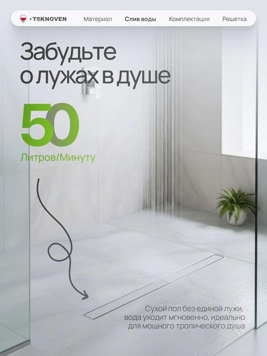 Трап/канал Teknoven TN7D70CH 700x70 (хром) фото-6