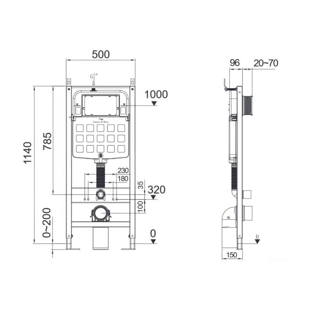 Инсталляция для унитаза Amore di Mare QuickFit 50114 (без кнопки) фото-3