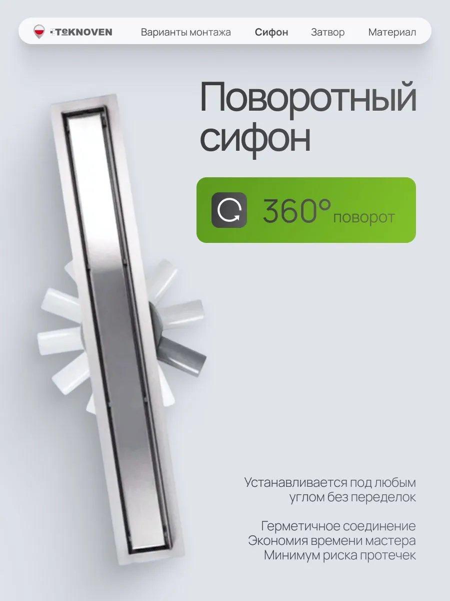 Трап/канал Teknoven TN7D60CH 600x70 (хром) фото-2