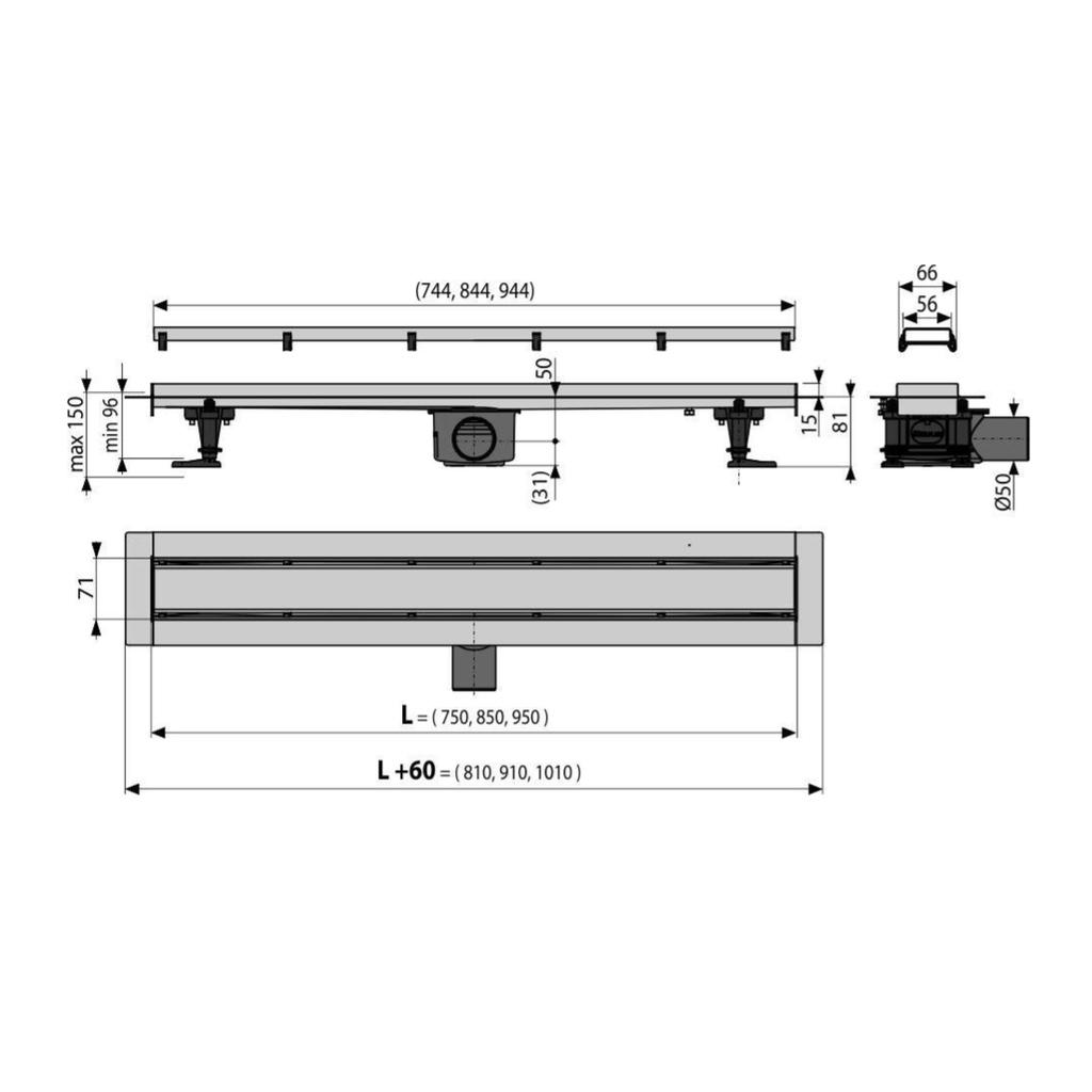 Душевой трап Alcaplast APZ13-Double9-950 фото-2