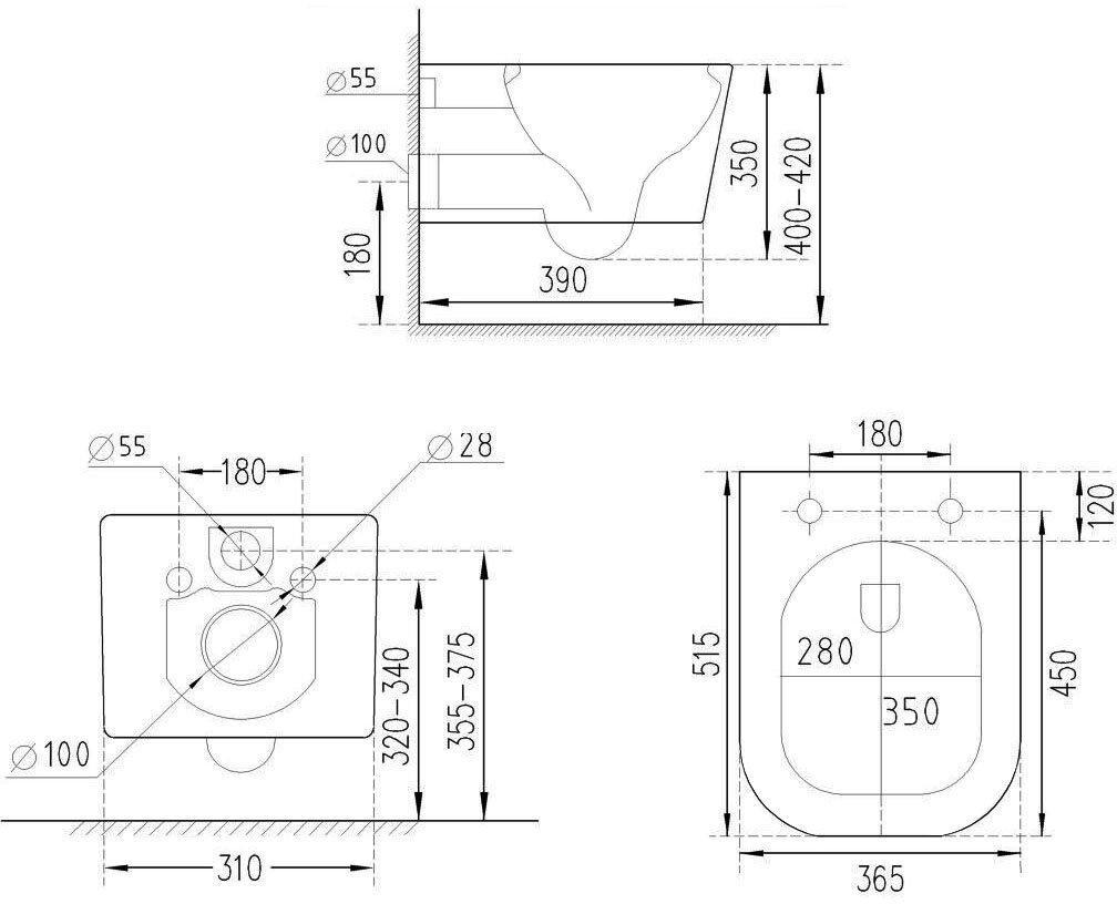 Унитаз подвесной Roxen Boro в комплекте с инсталляцией StounFix Dual Fresh 6 в 1 868631 (кнопка: брашированное золото матовая) фото-5