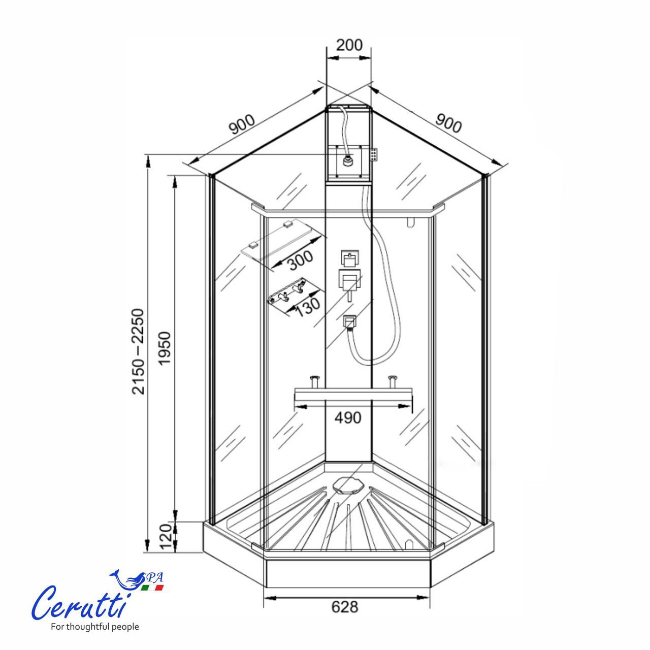 Душевая кабина Cerutti Spa CHIKA901T 90x90 фото-10 Душевая кабина Cerutti Spa CHIKA901T 90x90 фото-10