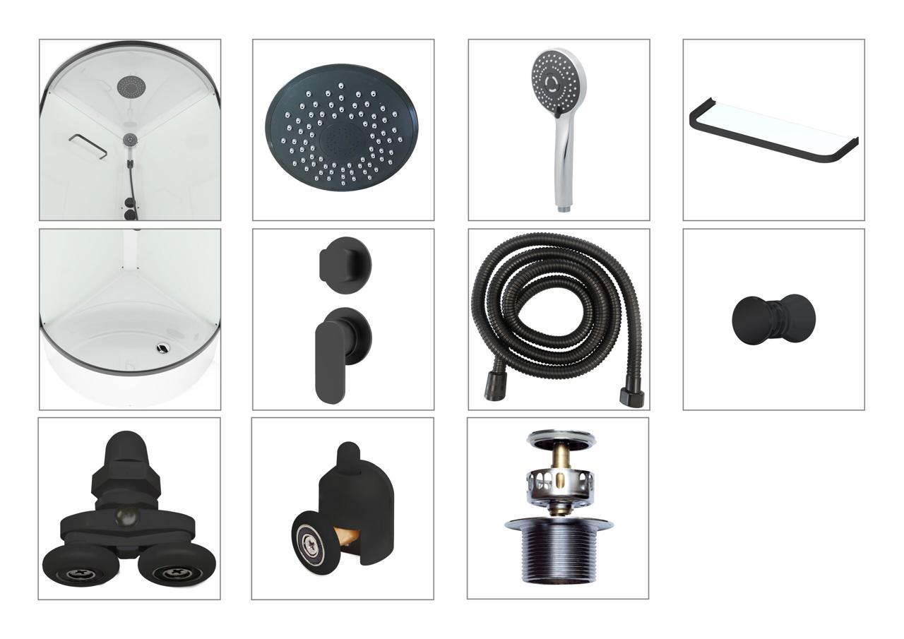 Душевая кабина Domani-Spa Simple 99 High Black DS01Sm99HWCl00.Gt-V1.2-Black (белый/прозрачное стекло) фото-2 Душевая кабина Domani-Spa Simple 99 High Black DS01Sm99HWCl00.Gt-V1.2-Black (белый/прозрачное стекло) фото-2