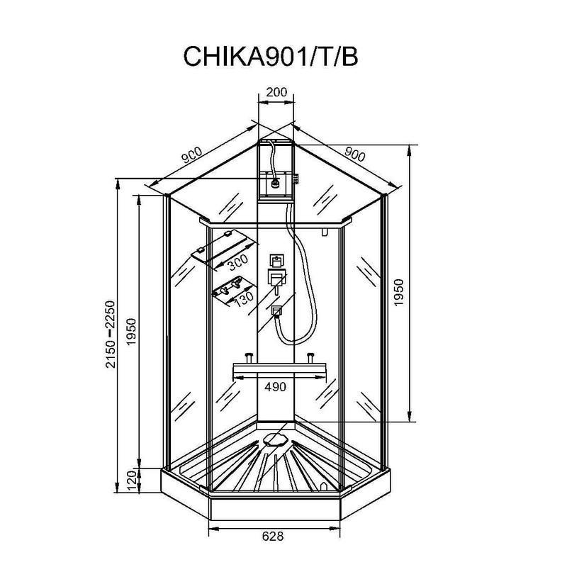 Душевая кабина Cerutti Spa CHIKA901B (черный) фото-10 Душевая кабина Cerutti Spa CHIKA901B (черный) фото-10