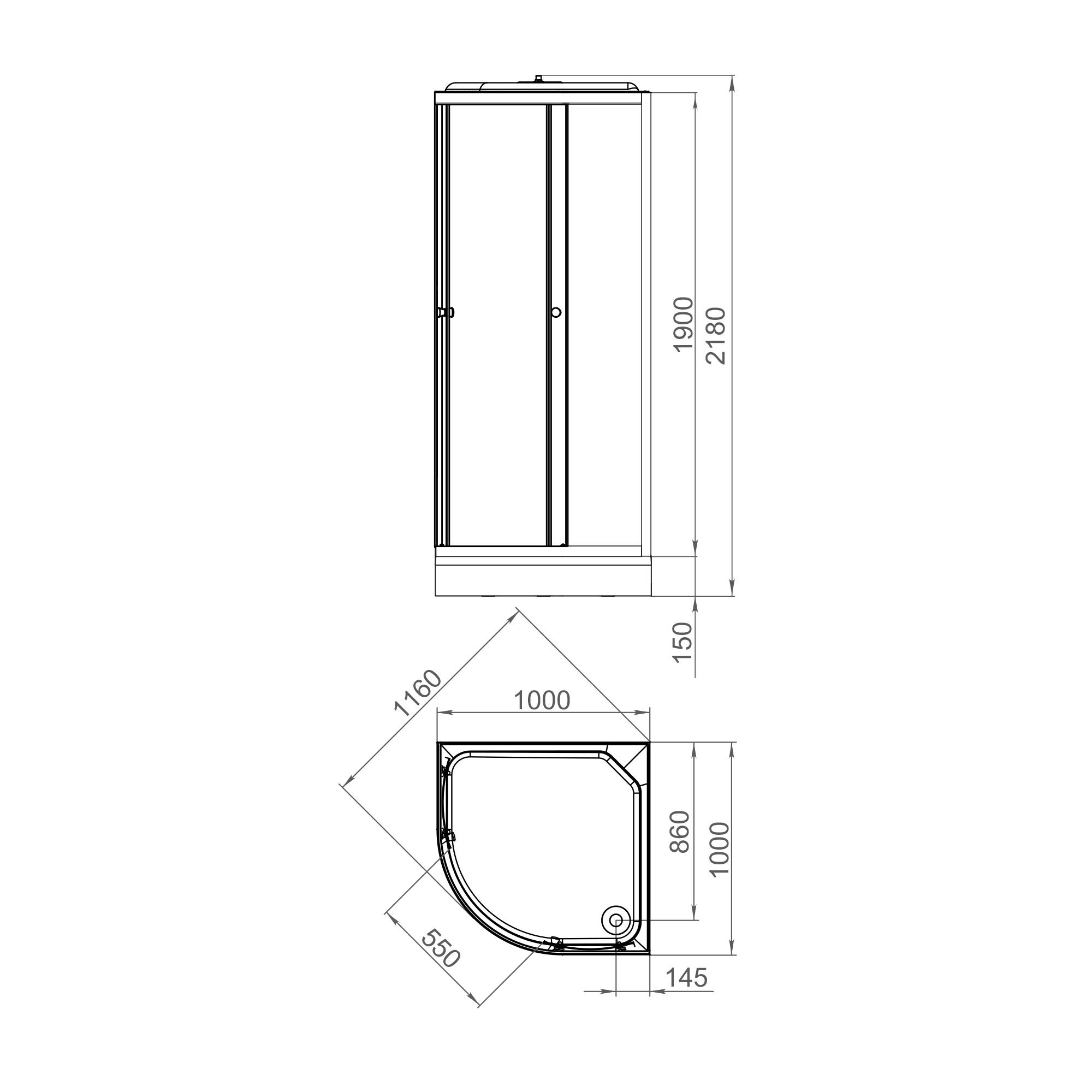 Душевая кабина Domani-Spa Slim 110 100x100 DS01DS110LWM00 фото-2