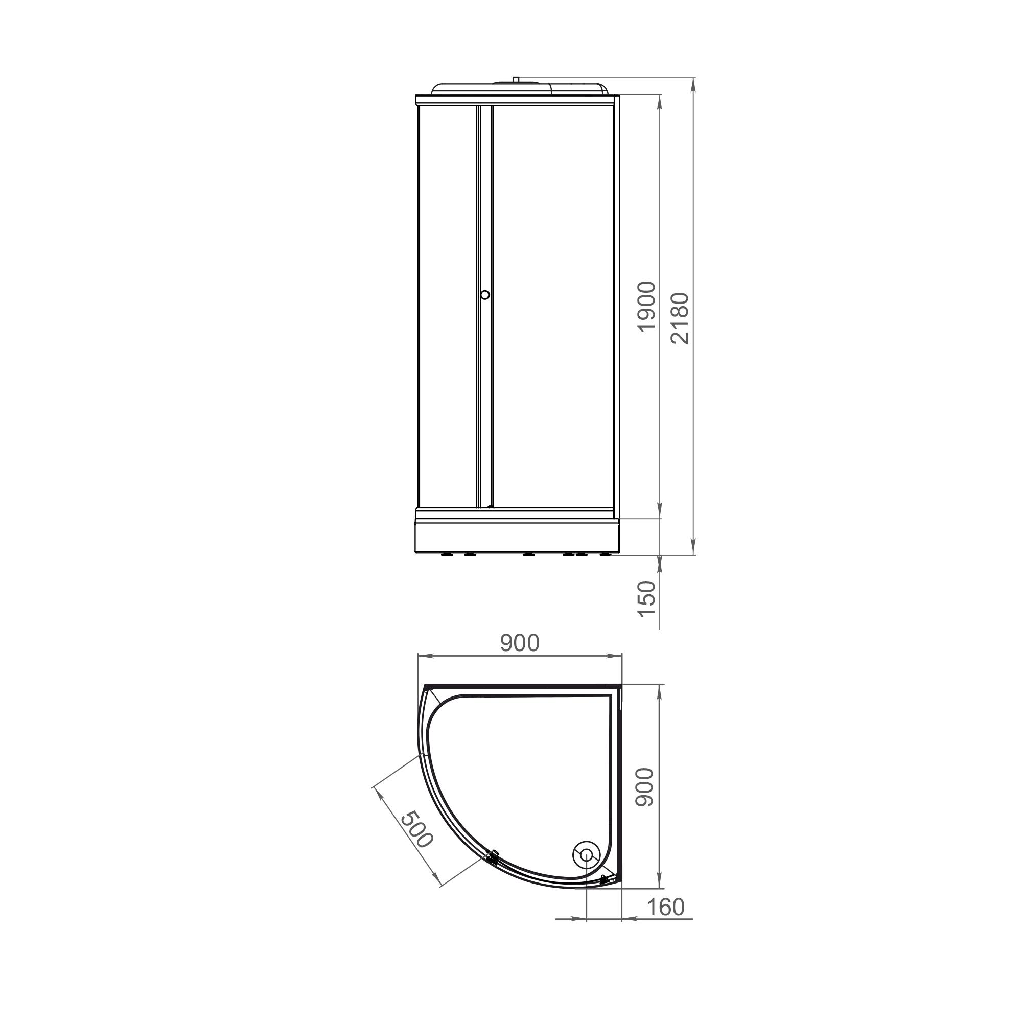 Душевая кабина Domani-Spa Simple 99 90x90 DS01Sm99LWCl00-V1.2 фото-2