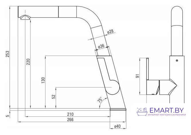 Смеситель Deante Silia Steel BQS F73M фото-2