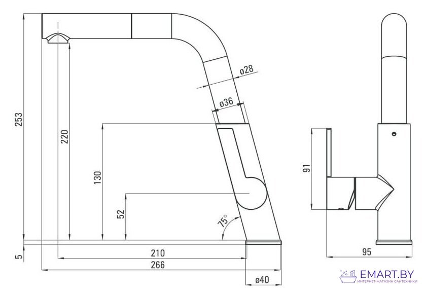 Смеситель Deante Silia BQS 073M фото-2